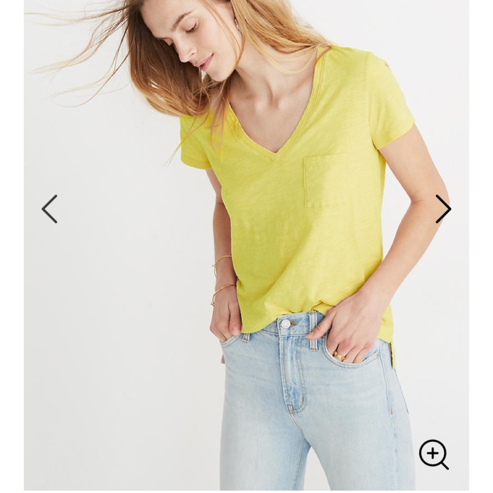 Madewell whisper cotton vneck tee. Coral